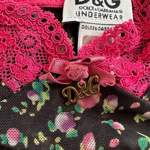 Dolce & Gabbana Vintage Black Floral mesh lace cami top bustier corset top S - Picture 4 of 14